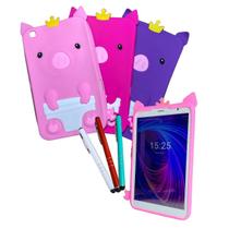 Capa Case Emborracha Porquinho Infantil para Tablet Samsung T311/T310 + Caneta Touch