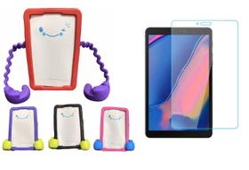 Capa Case Emborrachada Infantil Suporte Tablet T290 T295 T380/T385 + Película de Vidro 8 Polegadas