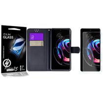 Capa Case Flip Carteira + 2 Pelicula Vidro Moto Edge 20 Pro XT2153 - Cell In Power25 - Motorola