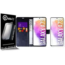 Capa Case Flip Carteira + 2 Películas Vidro compativel Galaxy A73 A736 6.7 - Cell In Power25