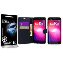 Capa Case Flip Carteira + 2 Películas Vidro LG K10 Power LGM320 - Cell In Power25 Capa Case Flip Carteira + 2 Películas Vidro LG K10 Power LGM320 - Cell In Power25