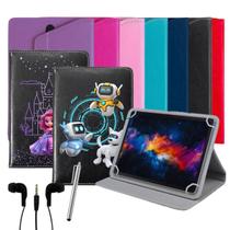 Capa Case Giratória Com Suporte Para Tablet Positivo Vision TAB 10 + Caneta Touch + Fone de Ouvido
