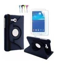 Capa Case Giratória Inclinável para tablet Samsung T110 T113 T116 7 Polegadas + Película + Fone