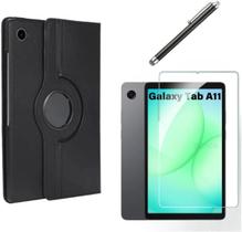 Capa Case Giratoria para Tablet Samsung Galaxy Tab A11 8.7 Pol + Película de Vidro Temperado 9H + Caneta Touch