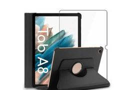 Capa Case Giratória + Película Para Tablet Samsung Galaxy A8 X200 X205