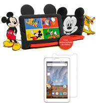 Capa Case Infantil Emborrachada Maleta com alça do Mickey Mouse p/ Tablet 7 polegadas Multilaser