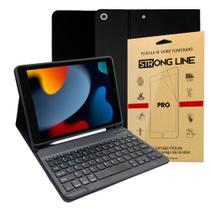 Capa Case Ipad 9 9 Geração 2021 Teclado Slim Removível Sem Fio Suporte Caneta + Pelicula de Vidro