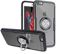 Capa Case Para Apple iPhone 6 e 6s (Tela 4.7) Carbon Clear Com Stand e Anel