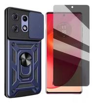 Capa Case Para Edge 50 Neo + Pelicula Privacidade Hydrogel