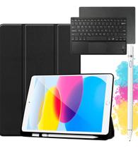 Capa Case Para iPad 10 10.9 + Teclado + Caneta Recarregável