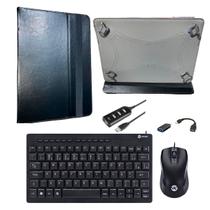Capa Case para Tablet de 10 a 10.5 Polegadas universal + Teclado/Mouse kit p/ estudo trabalho