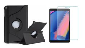 Capa Case para Tablet Giratória Samsung SM T290 T295 + Película de Vidro 8 Polegadas