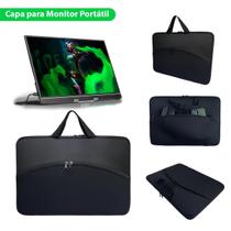 Capa Case Pasta Protetora Monitor Portátil com Bolso Transporte Seguro Capa Case Pasta Protetora Monitor Portátil com Bolso Transporte Seguro