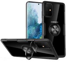Capa Case Samsung Galaxy S20 (Tela 6.2) Carbon Dupla Camada Com Stand e Anel