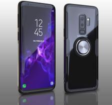 Capa Case Samsung Galaxy S9+ Plus (Tela 6.2) Carbon Clear Com Stand e Anel