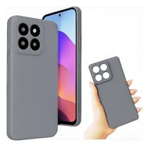 Capa Case Silicone Aveludada Cinza para Moto Edge 60 Fusion