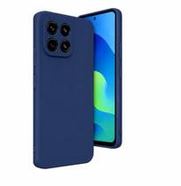 Capa Case Silicone Aveludada para Moto Edge 60 Pro Azul Marinho