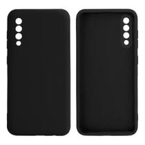 Capa Case Silicone Aveludada Preta + Película 3d de Vidro Para Samsung Galaxy A30S/A50