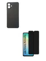 Capa Case Silicone Aveludada Preto + Película 3D Vidro Privativa Samsung Galaxy A07 5G