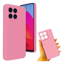 Capa Case Silicone Aveludada Rosa Claro Moto Edge 60 Fusion