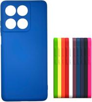 Capa Case Silicone Aveludado Para Moto Edge 60 Pro Azul Claro