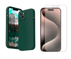Capa Case Silicone Para iPhone 15 Todos + Pelicula Hidrogel