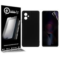 Capa case Silicone Premium aveludada + Película De Hydrogel Privacidade Para Moto G54 XT2343 6.5 - Cell In Power25
