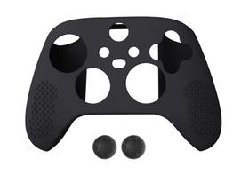 Capa Case Silicone Protetor Para Controle Xbox One Xbox Series + 2 Grip - Preto