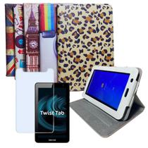 Capa Case suporte + Película adaptável p/ Tablet Positivo Twist 7 polegadas