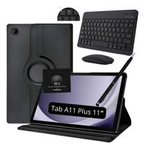 Capa Case + Teclado Bluetooth e Mouse p/ Samsung Galaxy Tab A11 Plus + Caneta