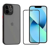 Capa Case Translucida Fosca Resistente E Pelicula 3D Para iPhone 12 Pro Max