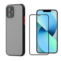 Capa Case Translucida Fosca Resistente E Pelicula 9D Para iPhone 12