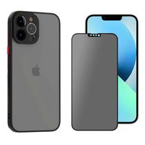 Capa Case Translucida Fosca Resistente E Pelicula Privacidade Para iPhone 12 Pro Max