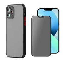 Capa Case Translucida Fosca Resistente E Pelicula Privacidade Para iPhone 12 Capa Case Translucida Fosca Resistente E Pelicula Privacidade Para iPhone 12