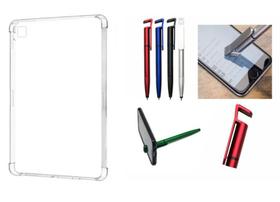 Capa Case Transparente Anti Shock para Tablet A7 T500 T505 + Caneta 3 em 1 Touch e Suporte