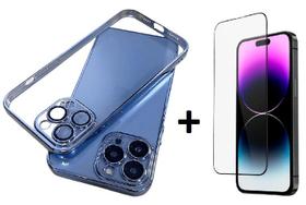 Capa Case Transparente Luxo iPhone 14 Pro Max + Película 9D