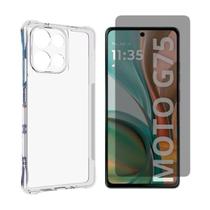 Capa Case Transparente Para Moto G75 5G + Película Privativa