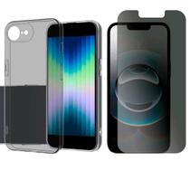 Capa Case Ultra Fina Luxo Para iPhone 16e + Pelicula Privacy