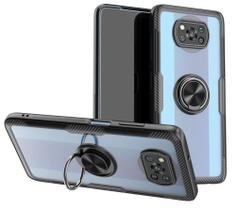 Capa Case Xiaomi Mi Poco X3 NFC / Poco X3 Pro (Tela 6.67) Carbon Clear Com Stand e Anel - Case Store