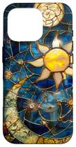 Capa Celestial para iPhone 16 Pro - Design Dourado Perolado com Vitral Capa Celestial para iPhone 16 Pro - Design Dourado Perolado com Vitral