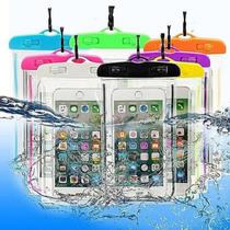 Capa Celular Bolsa Case a Prova Dágua Universal Proteção Mergulhos Chuva Praia Piscina Poeira Areia Trilhas Transparente Impermeável até 5,5 Polegadas