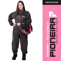 Capa chuva (conjunto) pvc feminina pioneira combate tam-xgg
