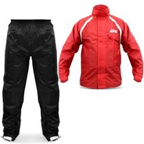 Capa Chuva Givi Preto Vermelho Impermeável Conjunto Tam P/S
