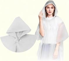 Capa Chuva Grossa Transparente Plástico Eva Reforçada Resistente