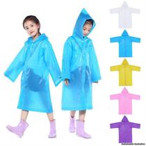 Capa Chuva Infantil Unissex Com Botão E Capuz 7 a 12 Anos