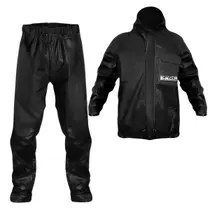 Capa Chuva Moto Piracapas Prc Racing Impermeavel Preta Pvc