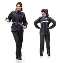 Capa Chuva Motoqueira Feminina Lilas Nylon Pp P M G Gg Ex
