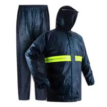 Capa Chuva Motoqueiro Moto Faixa Refletiva Capuz Impermeável