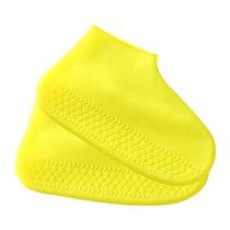 Capa Chuva para Tênis Sapato Pé Moto Bicicleta Impermeável Silicone Lavável Cor Amarelo