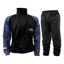 Capa Chuva Pb 100% Impermeável Preta Com Marinho P M G GG XG